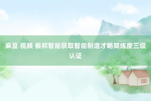 麻豆 视频 振邦智能获取智能制造才略闇练度三级认证